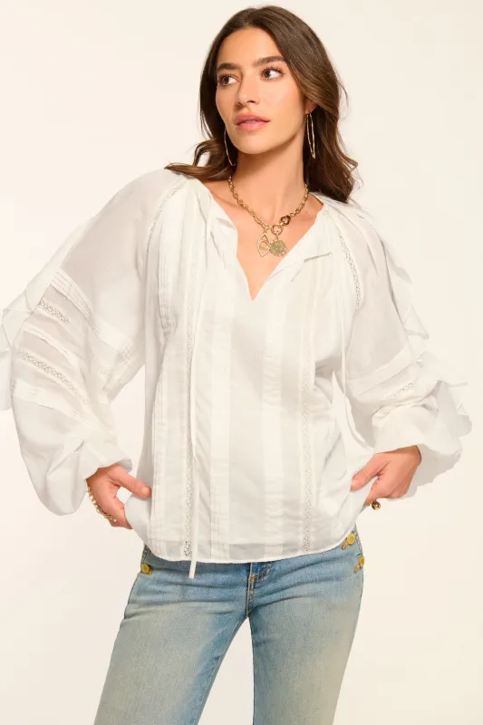 Tamara Cotton Voile Long Sleeve Blouse made by Ramy Brook