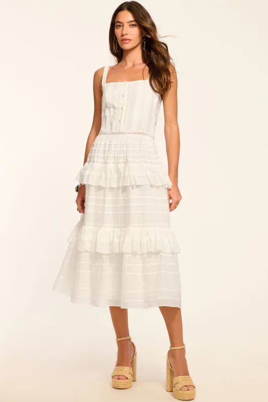 Daria Embroidered Voile Midi Dress made by Ramy Brook