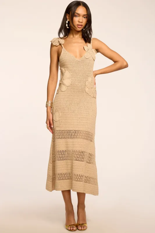 Camille Crochet Knit Midi Dress made by Ramy Brook