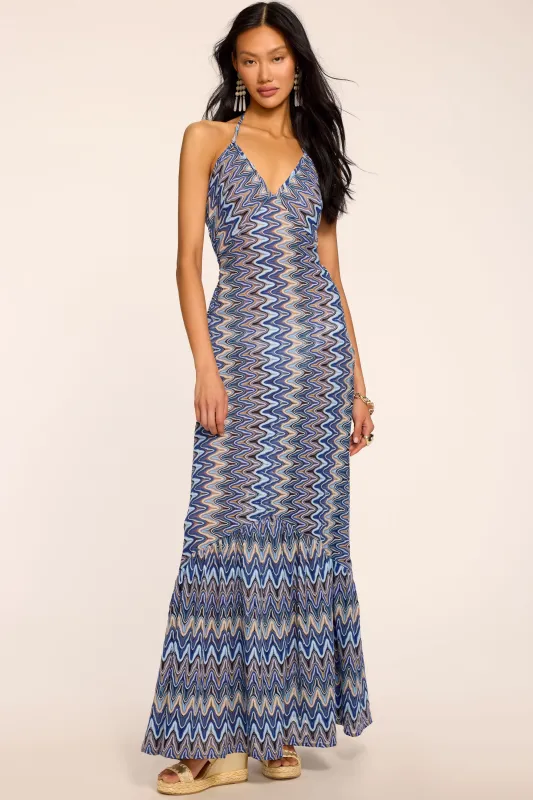 Delilah Chevron Knit Coverup Maxi Dress made by Ramy Brook