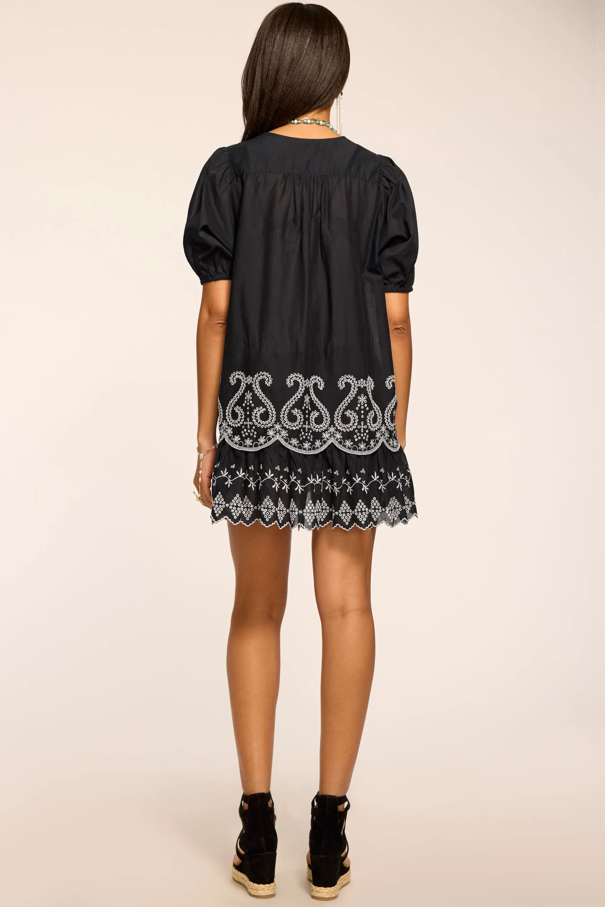 Angelina Embroidered Mini Coverup Dress sold by Ramy Brook product image thumbnail 4