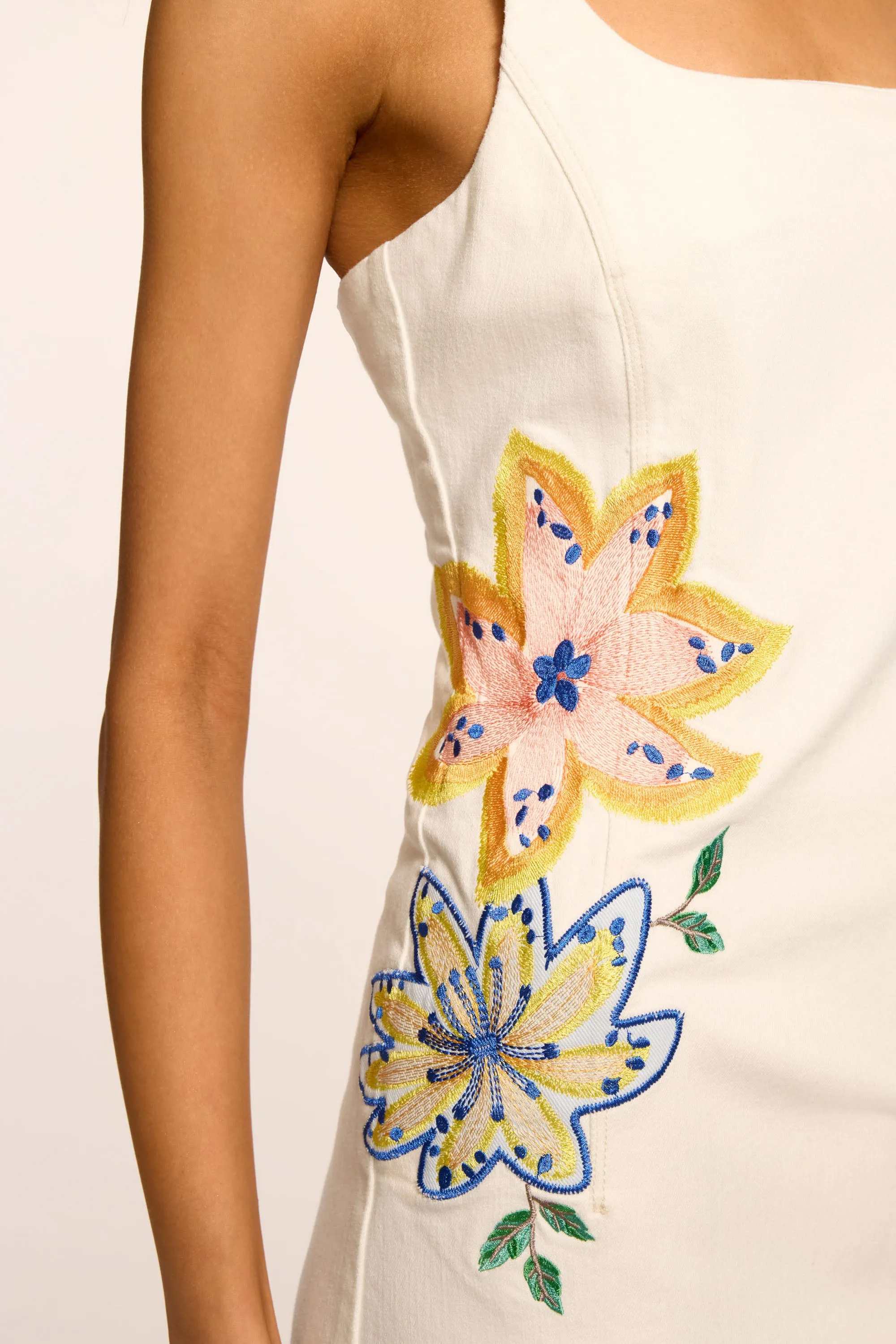 Adriana Floral Embroidered Denim Mini Dress sold by Ramy Brook product image thumbnail 3