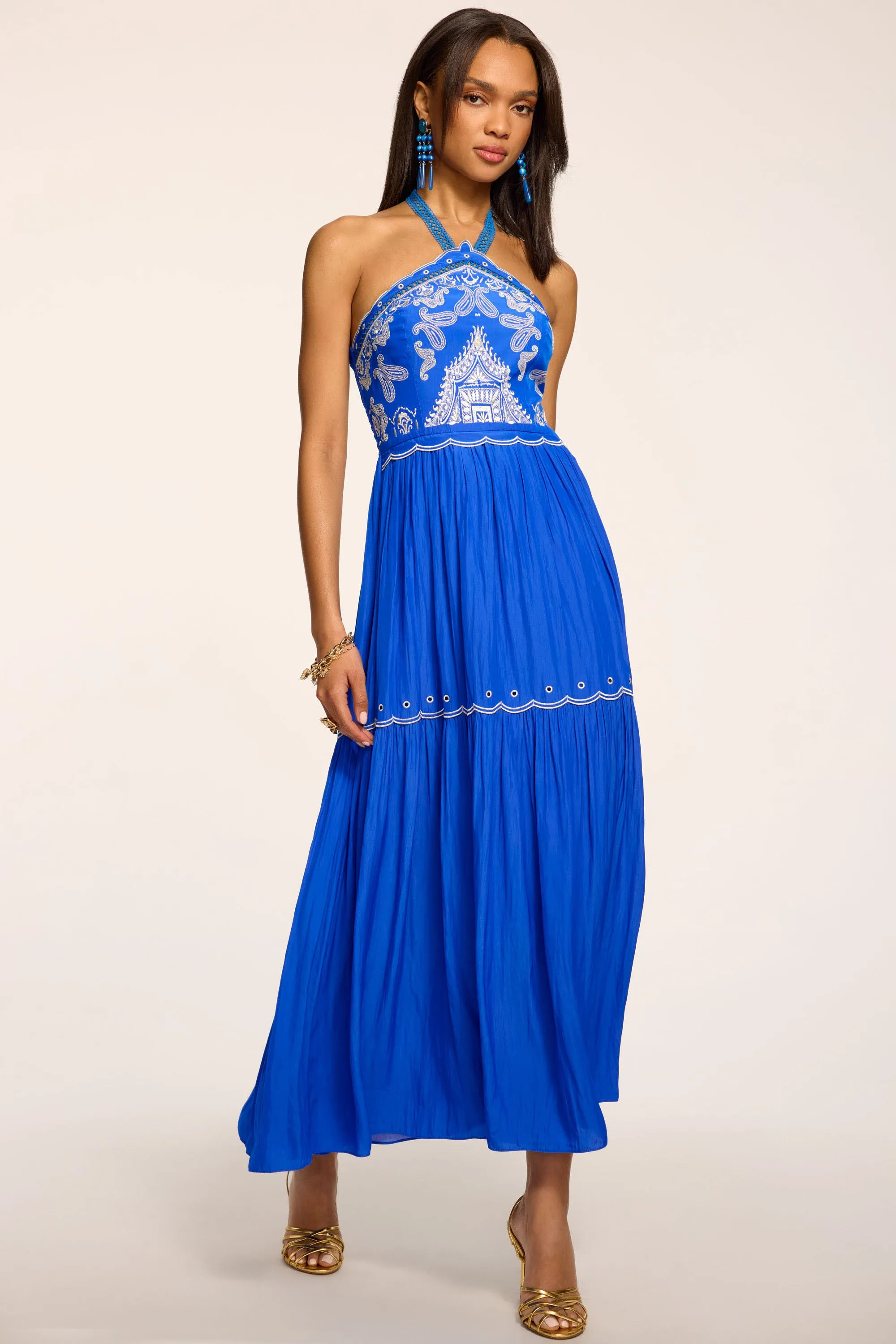 Kenna Embroidered Midi Dress sold by Ramy Brook