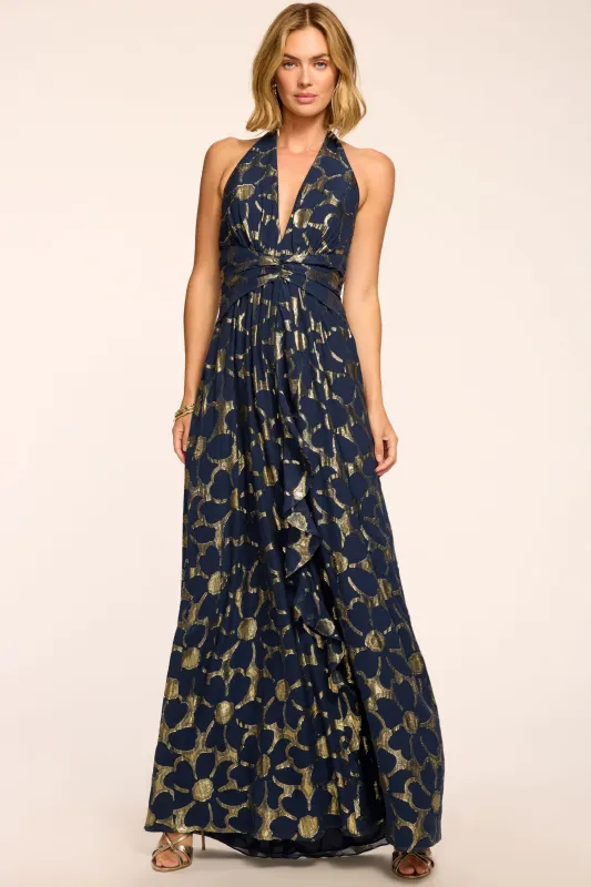 Stephanie Jacquard V-Neck Gown made by Ramy Brook