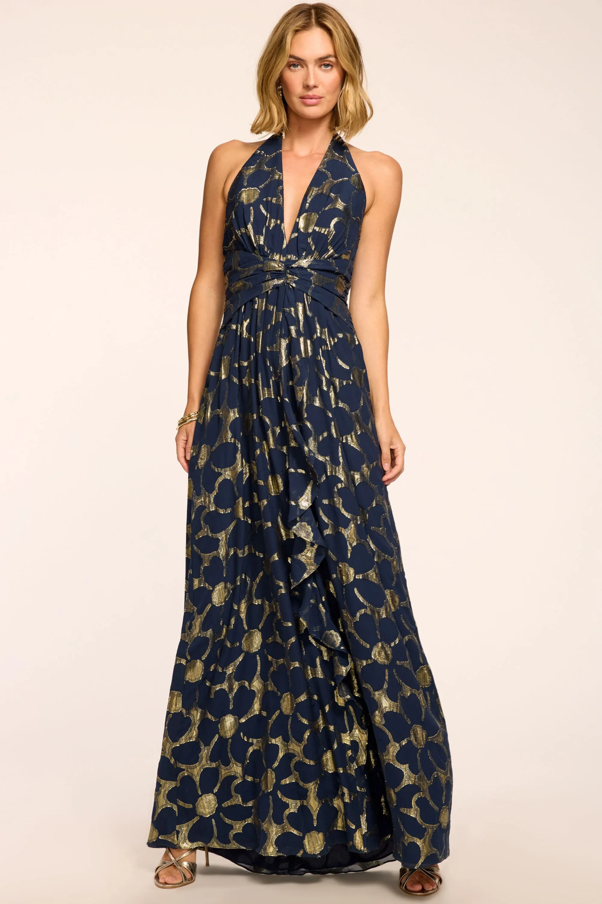 Stephanie Jacquard V-Neck Gown sold by Ramy Brook