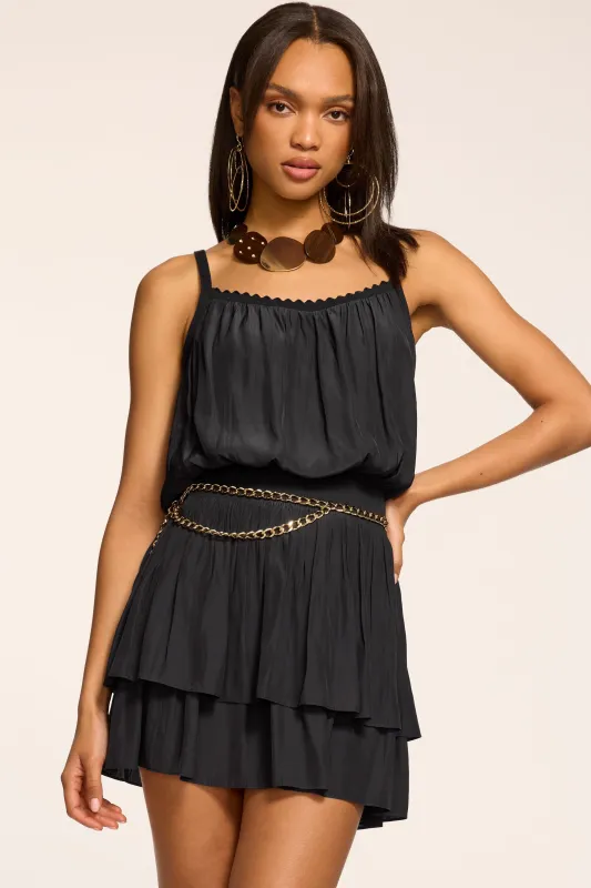 Evelynn Smocked Waist Mini Dress made by Ramy Brook