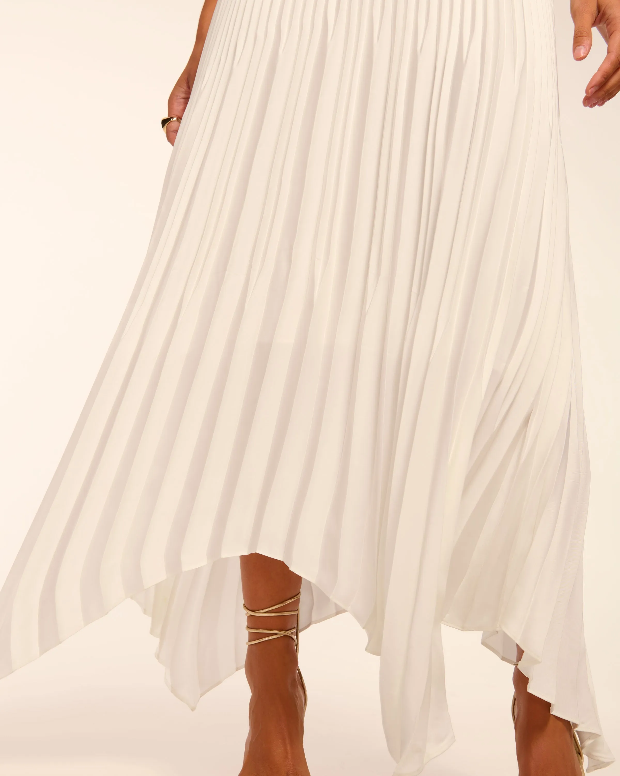 Davinia Knit Combo Pleated Maxi Dress | IVORY sold by Ramy Brook product image thumbnail 4