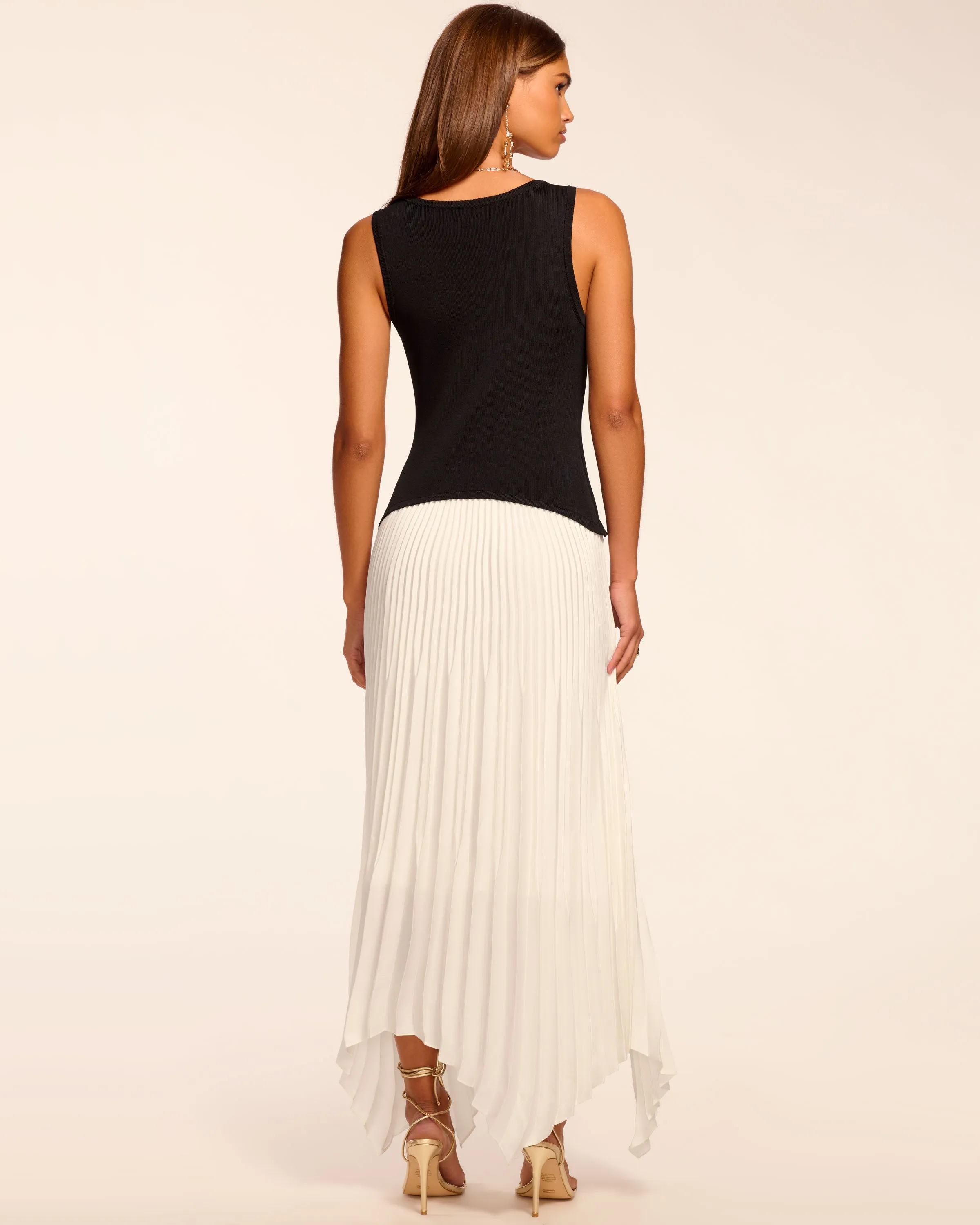 Davinia Knit Combo Pleated Maxi Dress | IVORY sold by Ramy Brook product image thumbnail 5