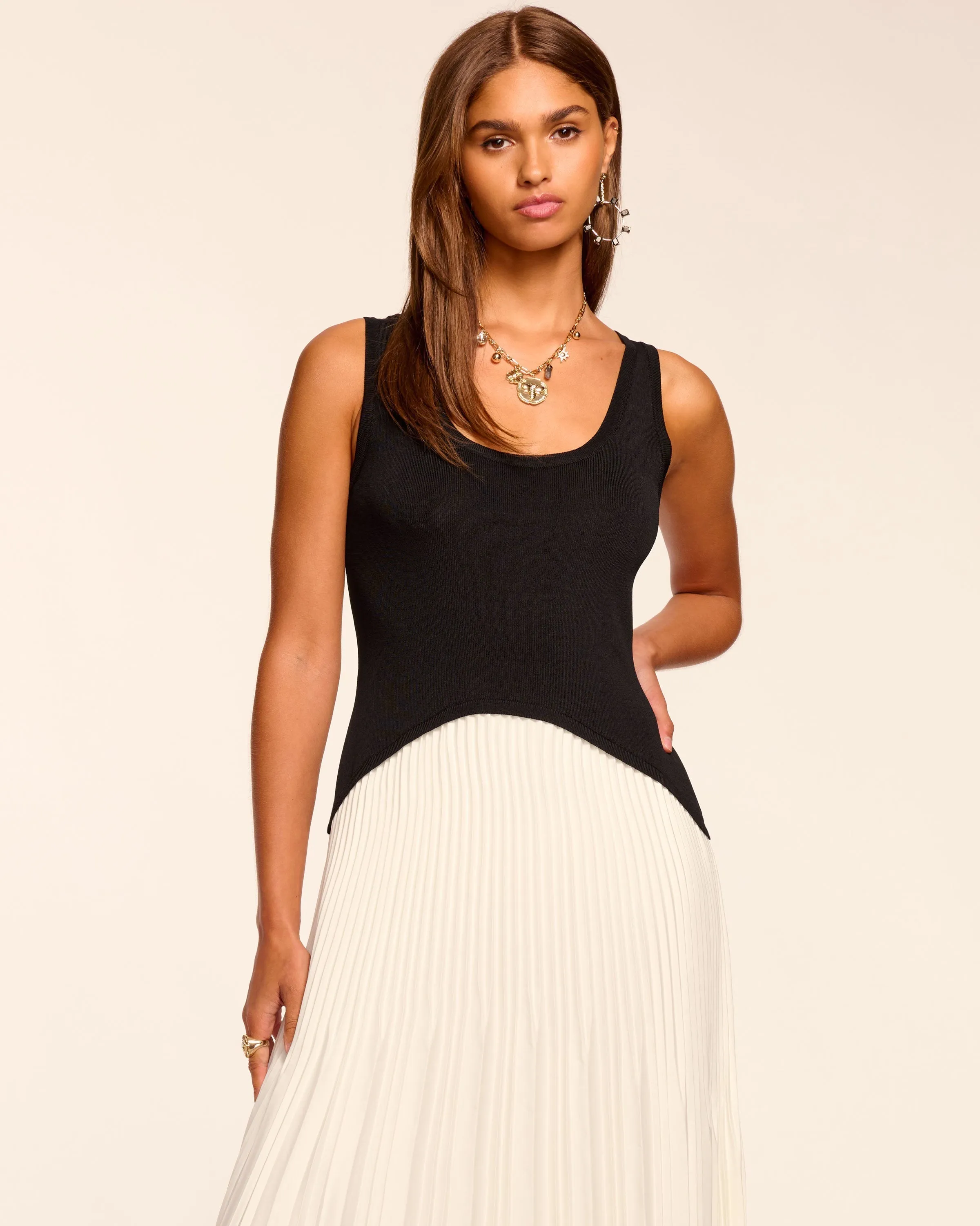 Davinia Knit Combo Pleated Maxi Dress | IVORY sold by Ramy Brook product image thumbnail 2
