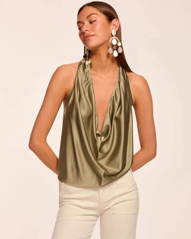 Harriet Silk Halter Tank Top | SAFARI made by Ramy Brook