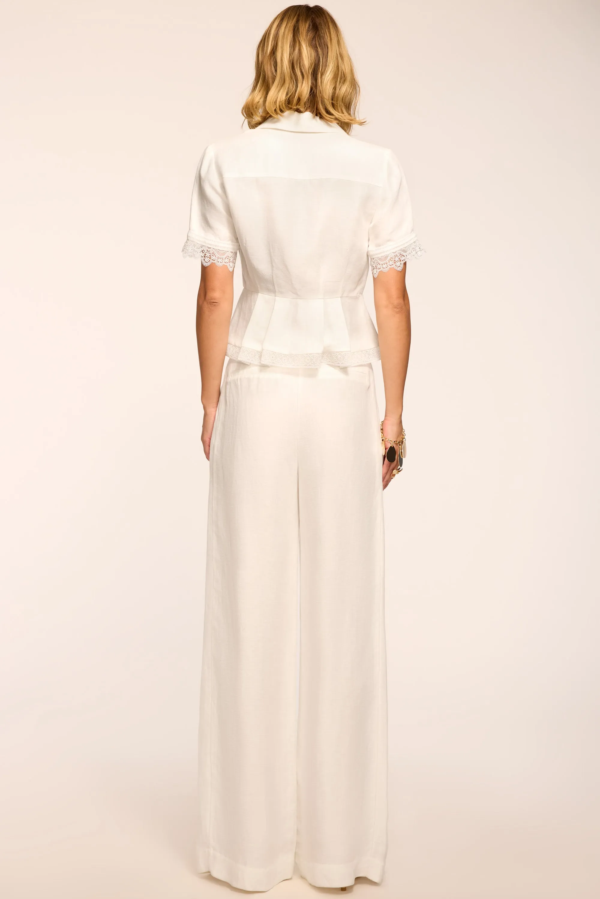 Oscar Textured Linen Pant | WHITE LINEN sold by Ramy Brook product image thumbnail 4