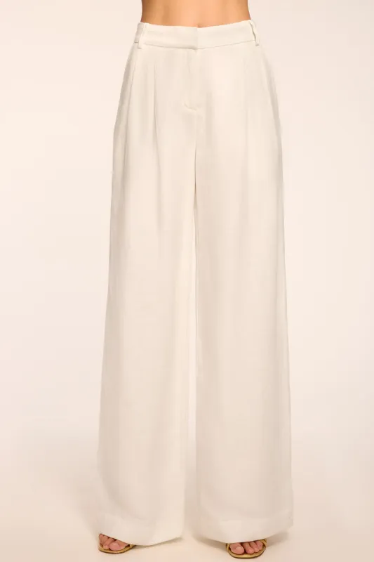 Oscar Textured Linen Pant | WHITE LINEN made by Ramy Brook