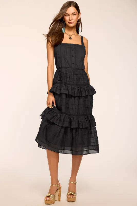 Daria Embroidered Voile Midi Dress | BLACK made by Ramy Brook