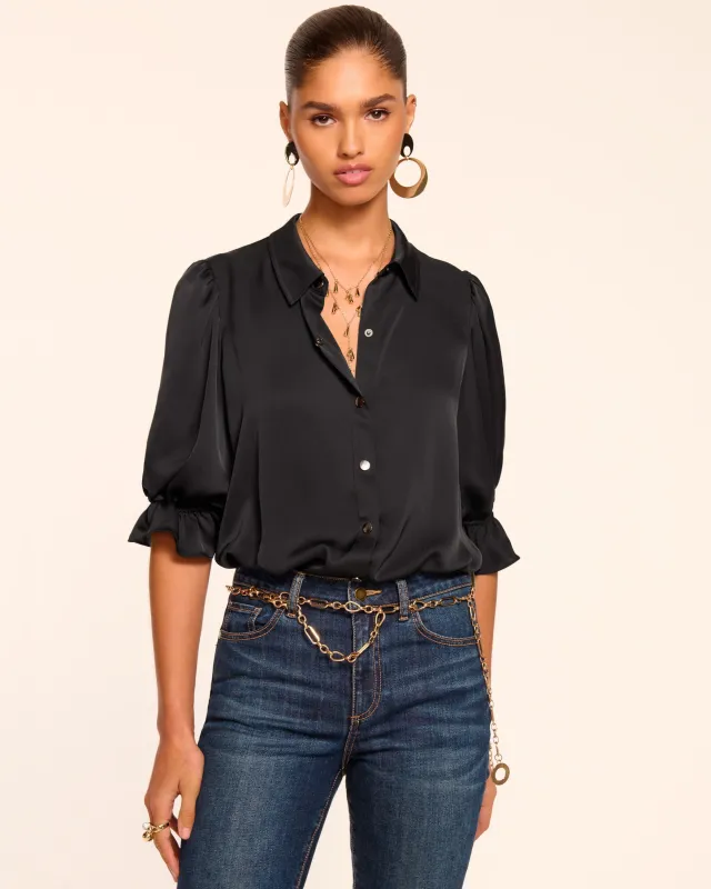 Dina Button Down Bodysuit | BLACK made by Ramy Brook