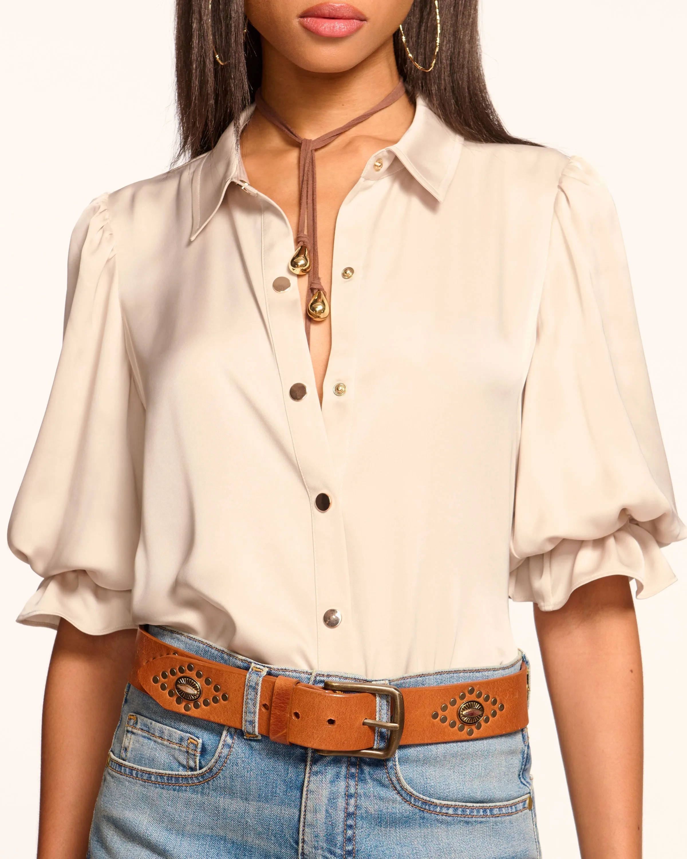 Dina Button Down Bodysuit | SANDSTONE sold by Ramy Brook product image thumbnail 3