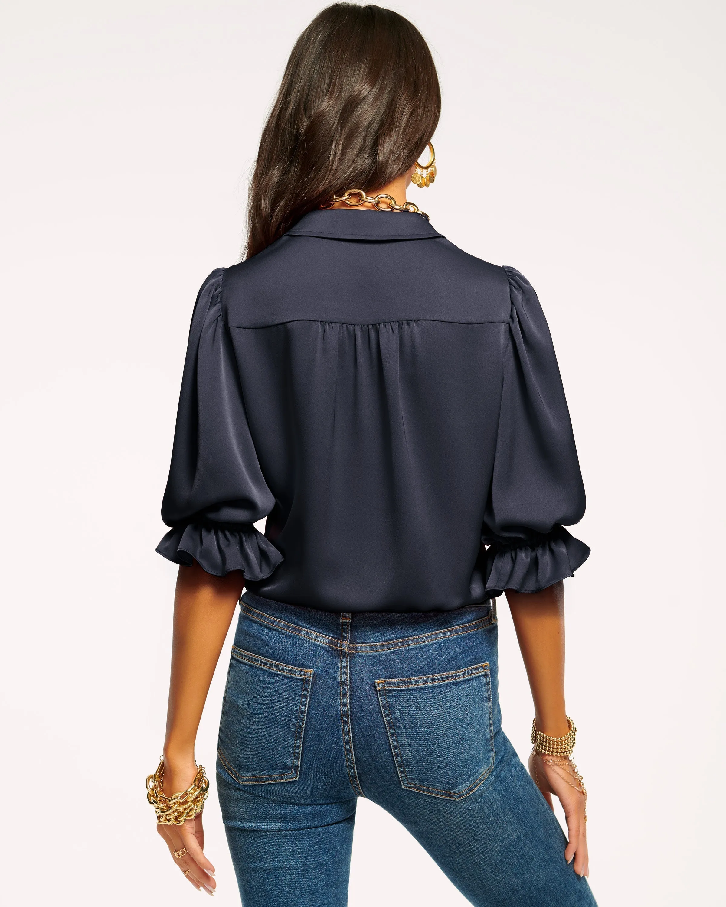 Dina Button Down Bodysuit | NAVY sold by Ramy Brook product image thumbnail 3