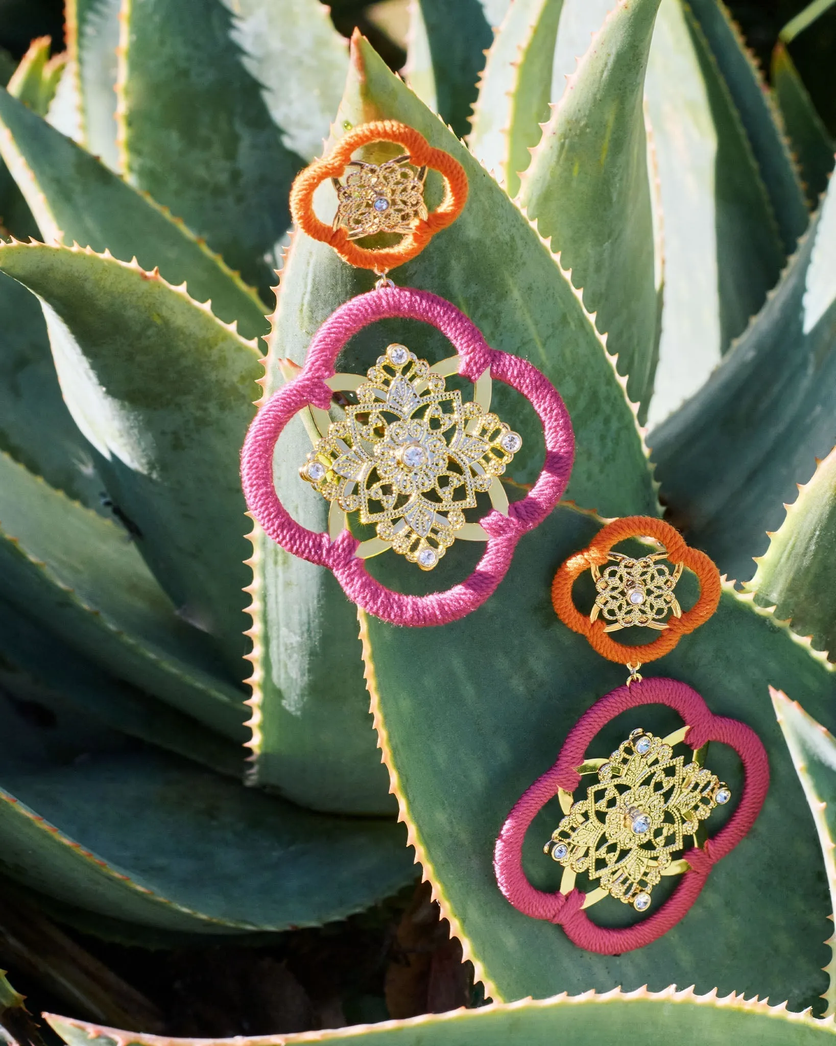 Anya Medallion Drop Earrings | FIESTA PINK sold by Ramy Brook product image thumbnail 5