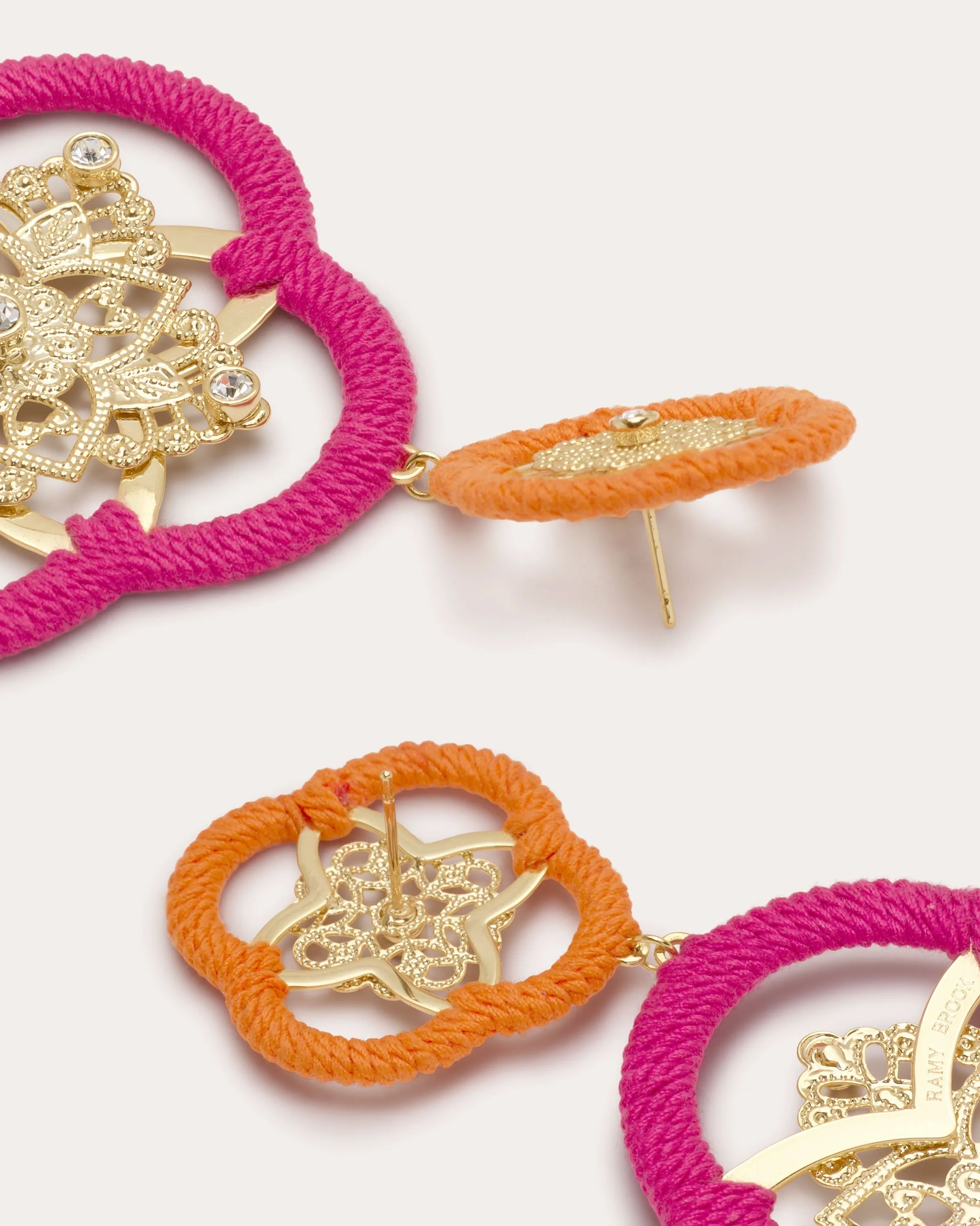 Anya Medallion Drop Earrings | FIESTA PINK sold by Ramy Brook product image thumbnail 4