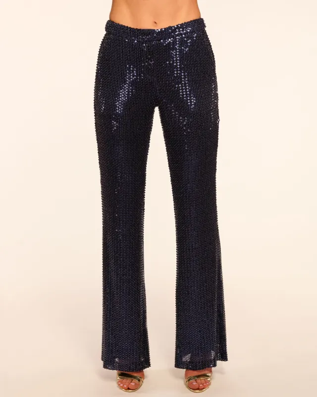 Olivian Beaded Sequin Flare Pant | NAVY made by Ramy Brook