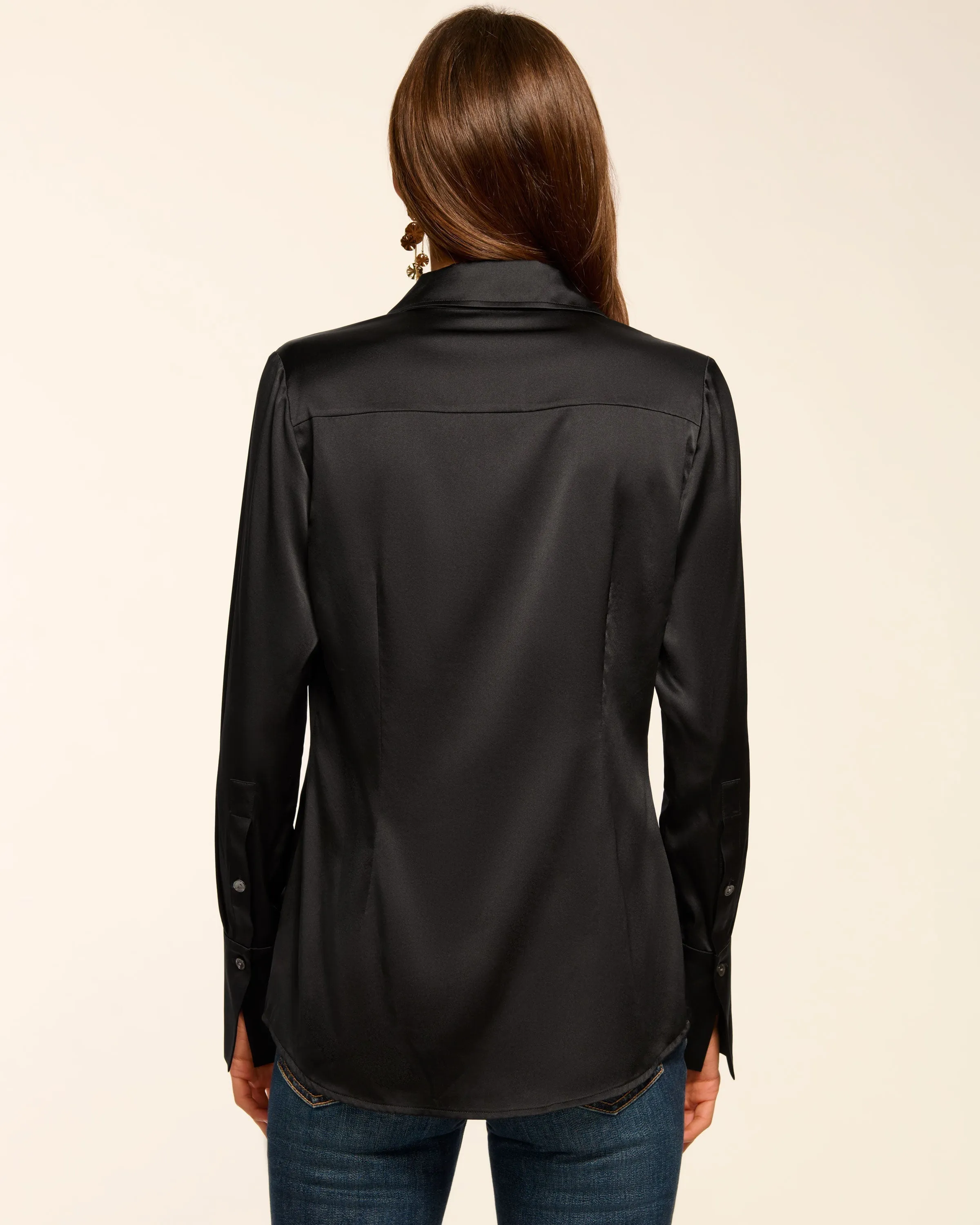 Victoria Silk Button Down Blouse | BLACK sold by Ramy Brook product image thumbnail 4