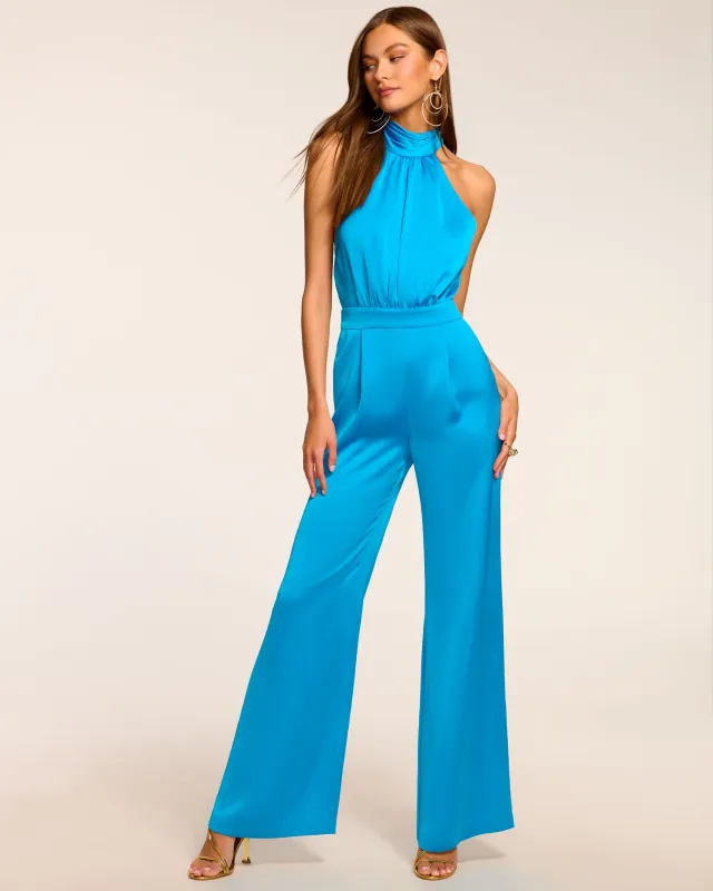 Tatiana Wide Leg Halter Jumpsuit | ROYALE BLUE made by Ramy Brook
