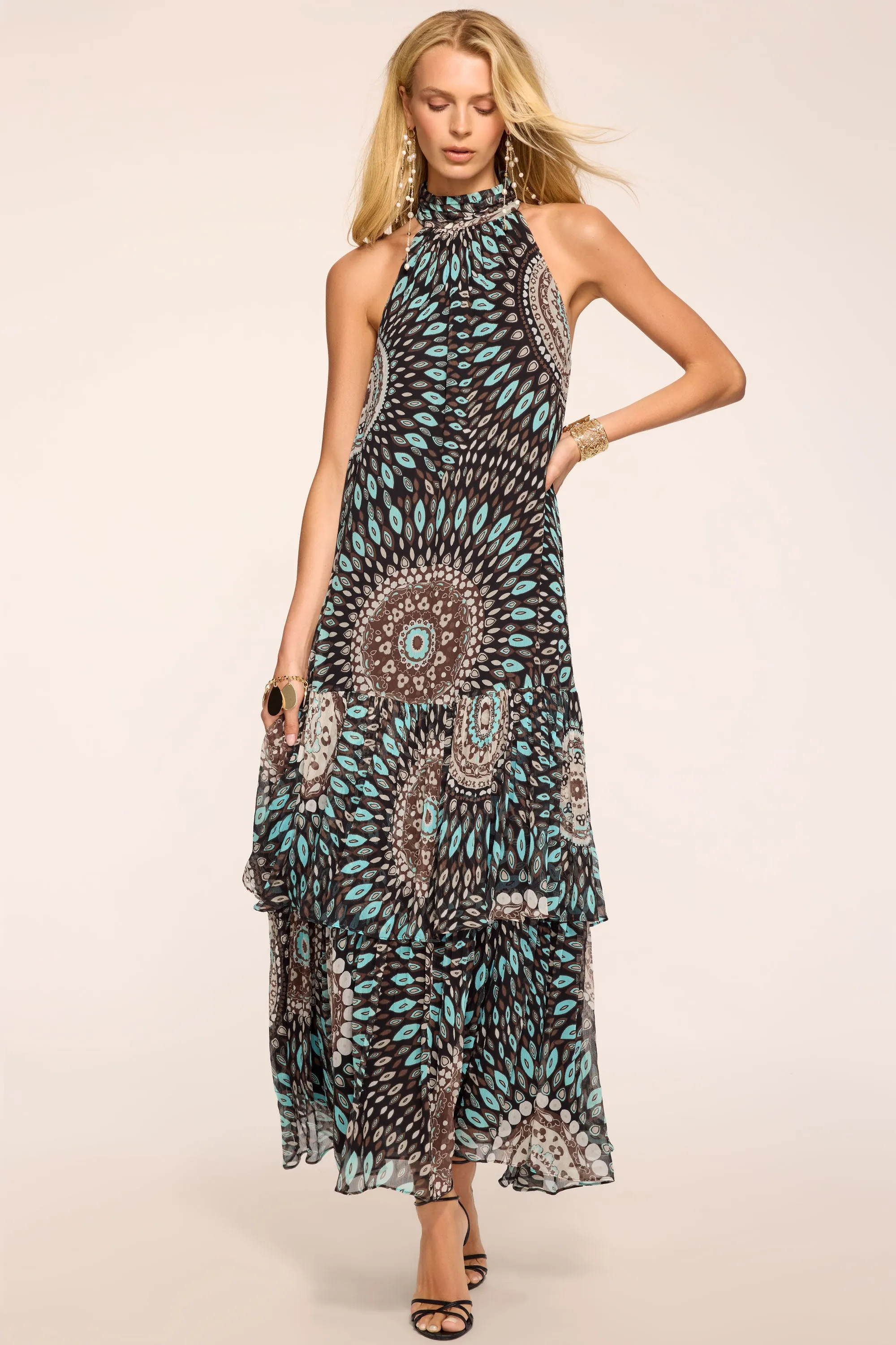 River Printed Silk Maxi Dress sold by Ramy Brook