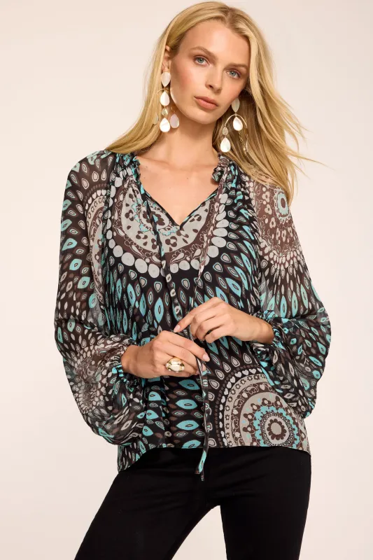 Maisy Printed Silk Top made by Ramy Brook