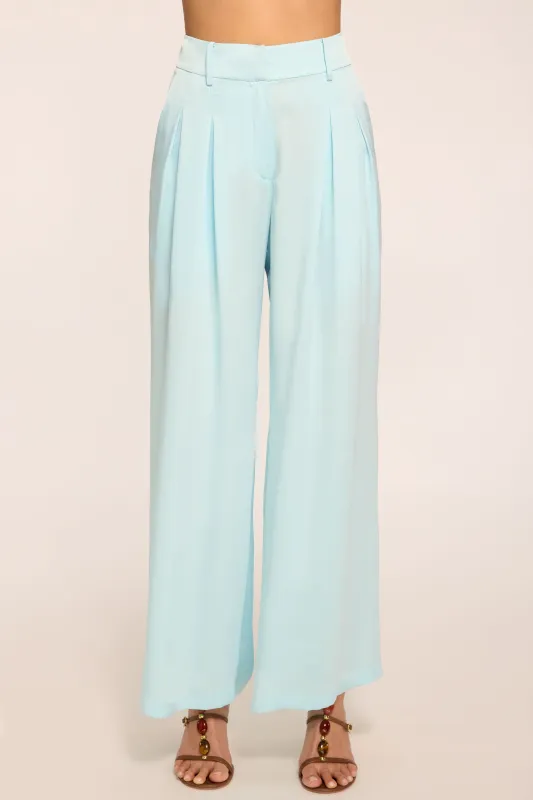 Oscar Pleated Wide Leg Pant | BLUE BREEZE made by Ramy Brook