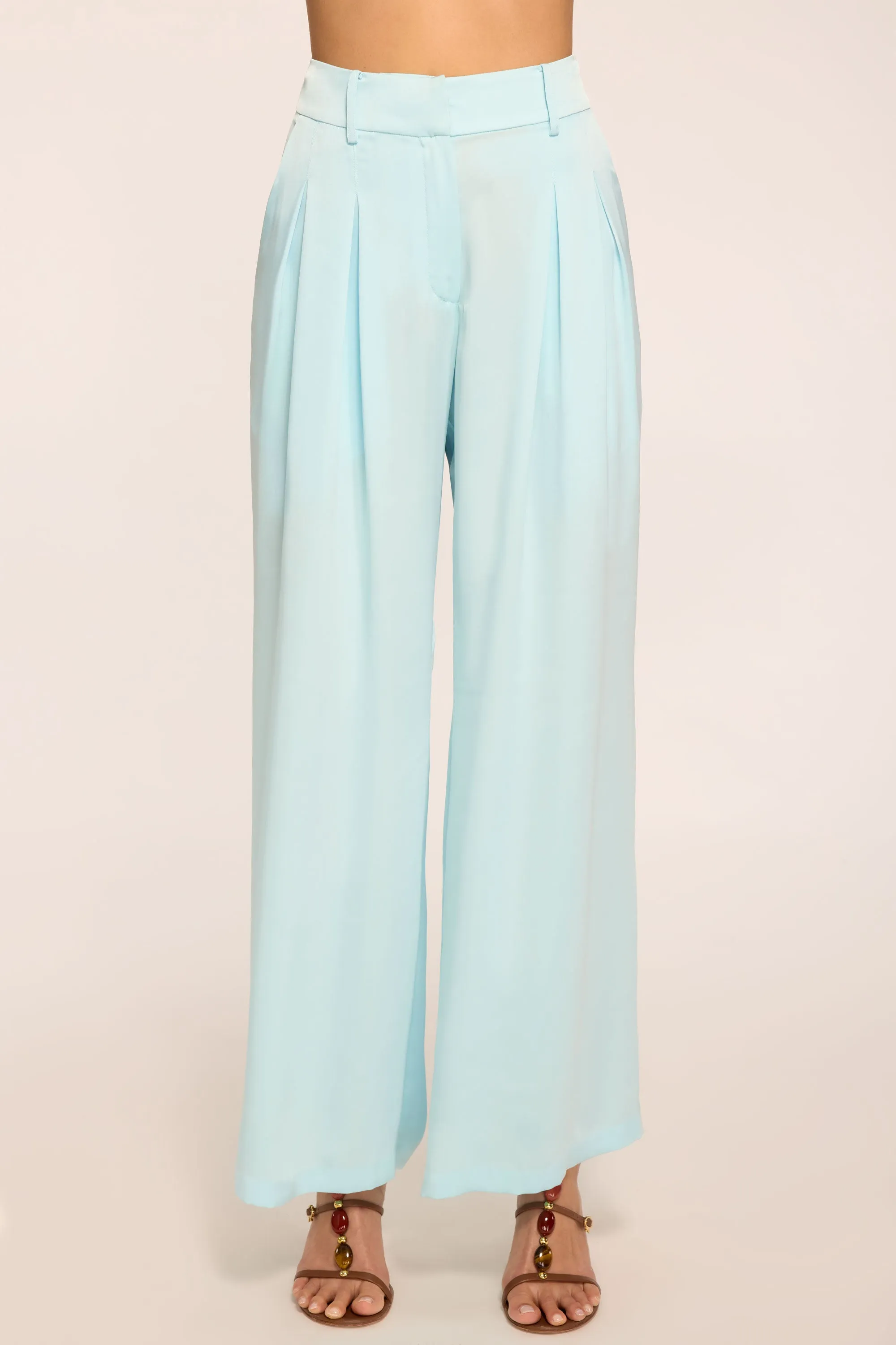 Oscar Pleated Wide Leg Pant | BLUE BREEZE sold by Ramy Brook