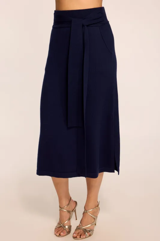Abby Knit Midi Wrap Skirt made by Ramy Brook