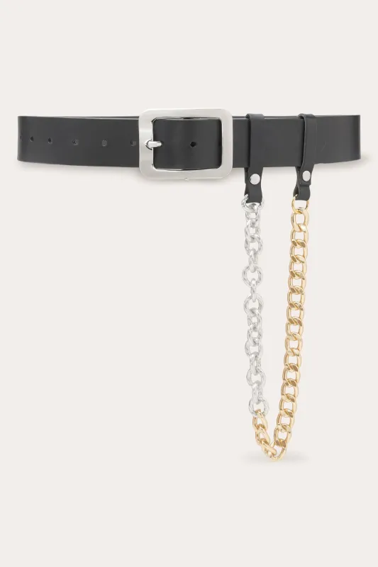 Elyse Leather Chain Belt made by Ramy Brook