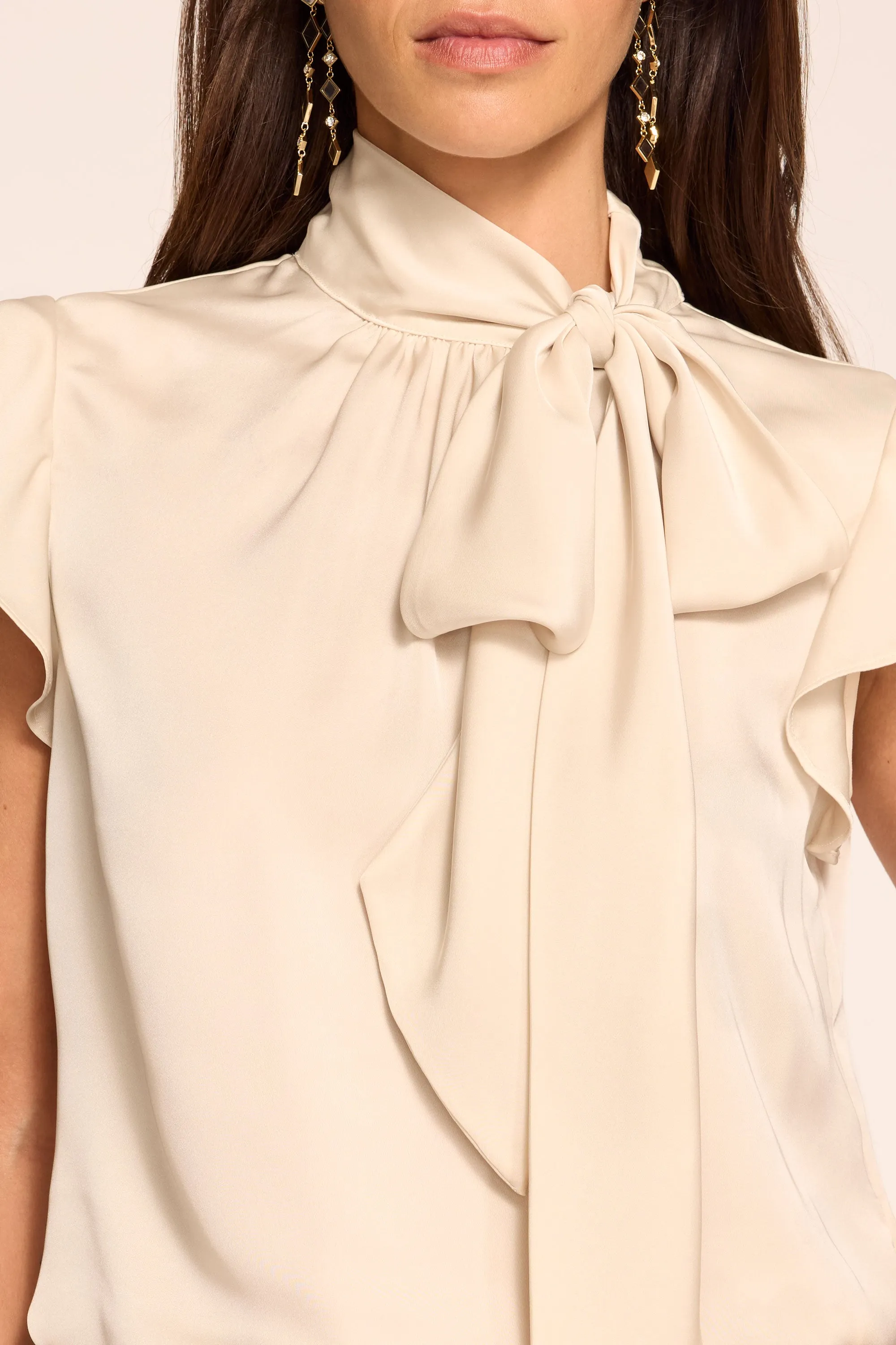 Balinda Tie Neck Short Sleeve Blouse sold by Ramy Brook product image thumbnail 2