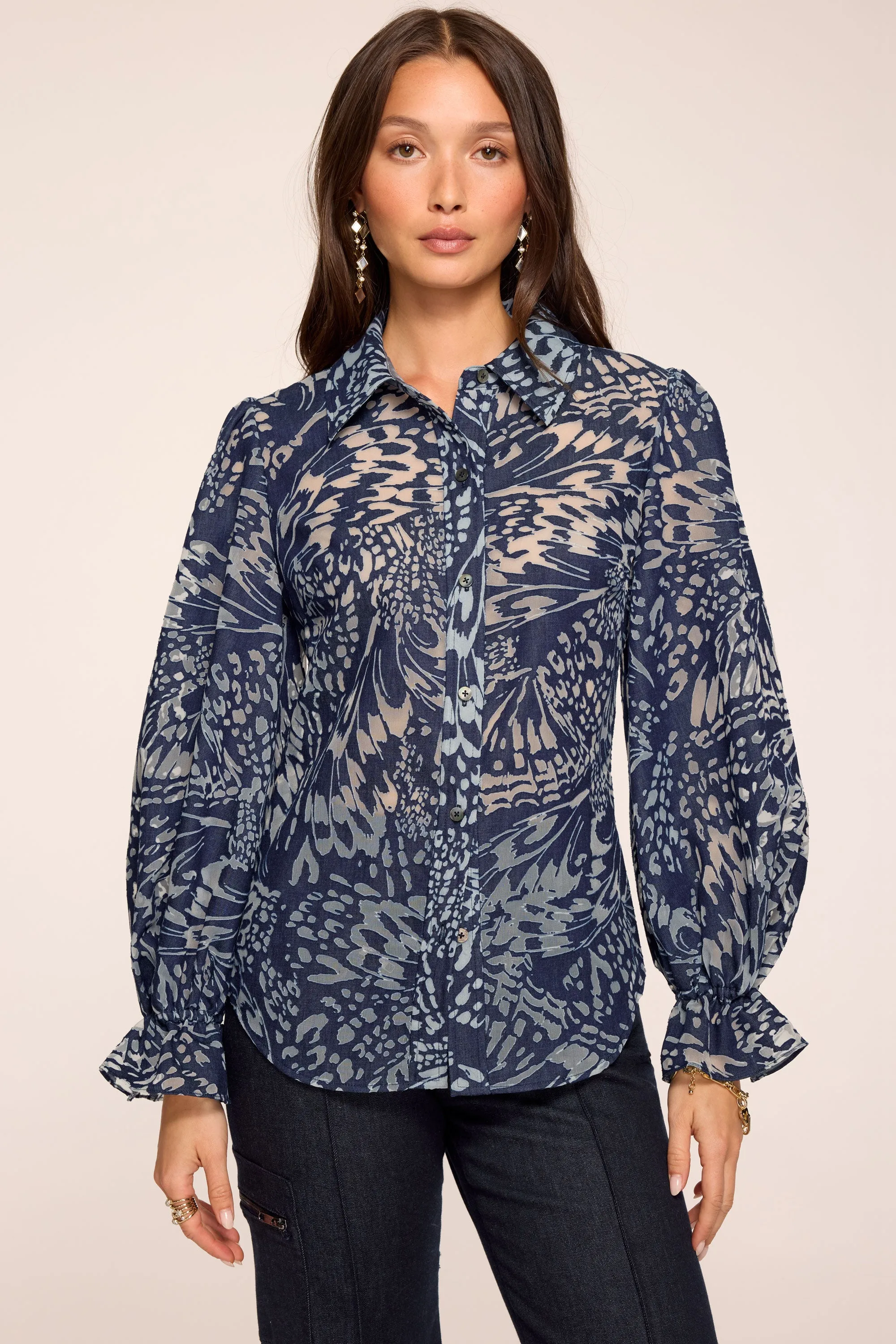 Joy Printed Long Sleeve Blouse sold by Ramy Brook