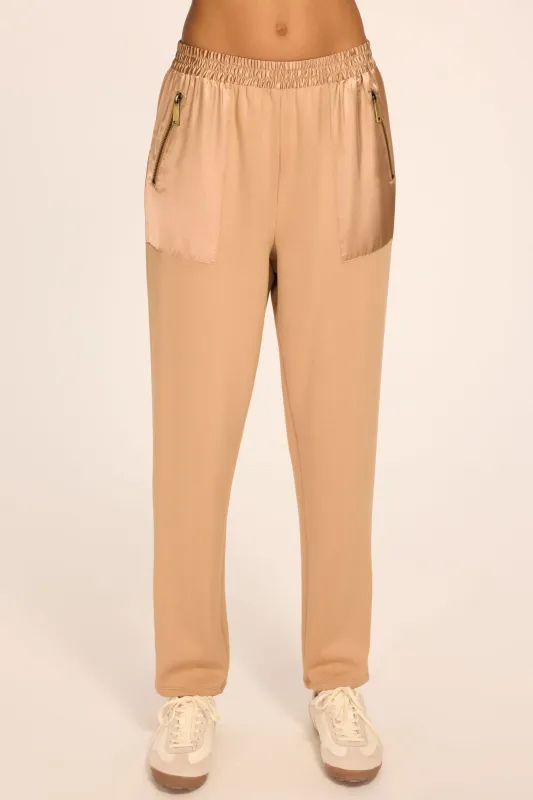 Frances Satin Knit Jogger made by Ramy Brook
