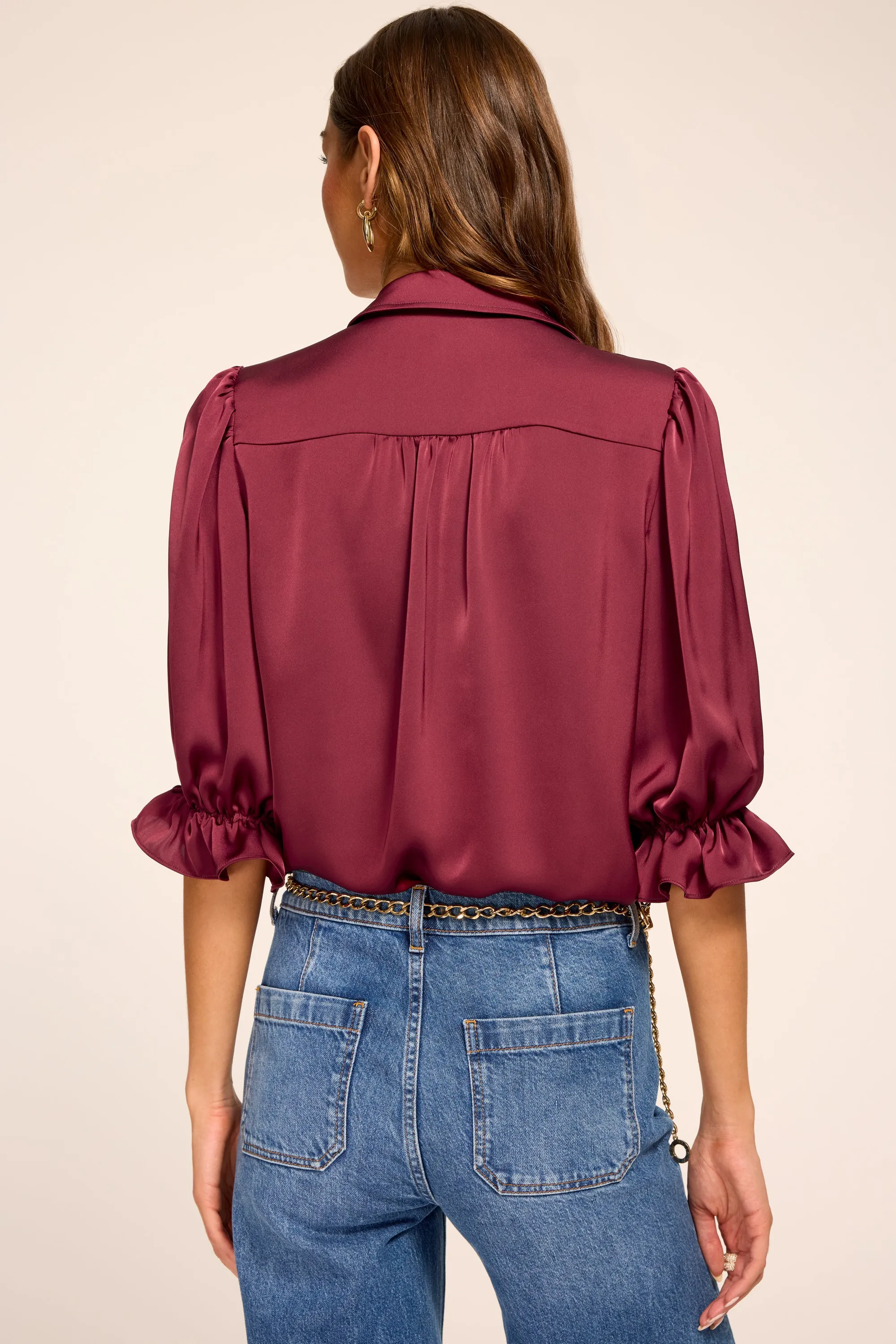Dina Button Down Bodysuit | CRANBERRY sold by Ramy Brook product image thumbnail 4