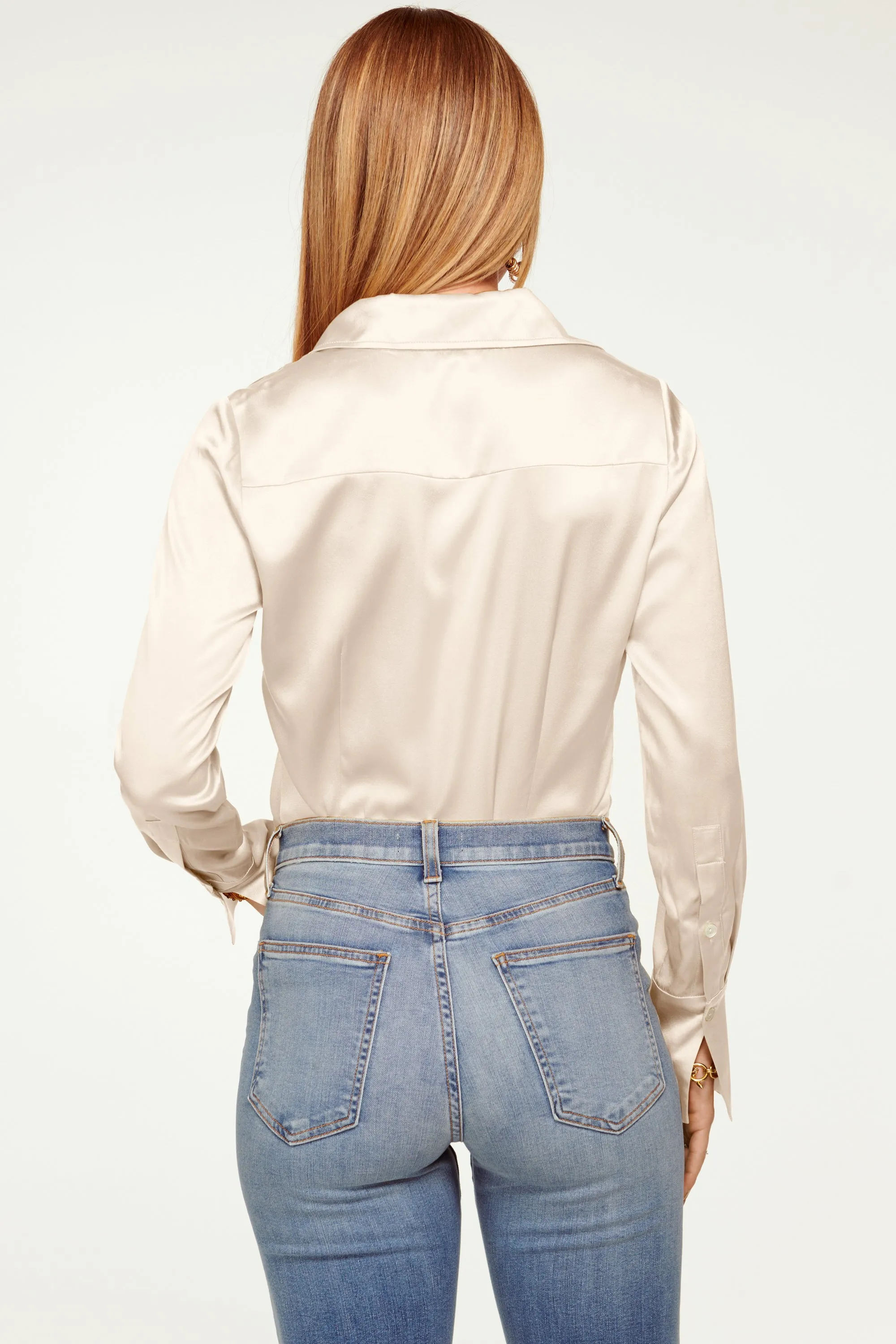 Victoria Silk Button Down Blouse | SANDSTONE sold by Ramy Brook product image thumbnail 3