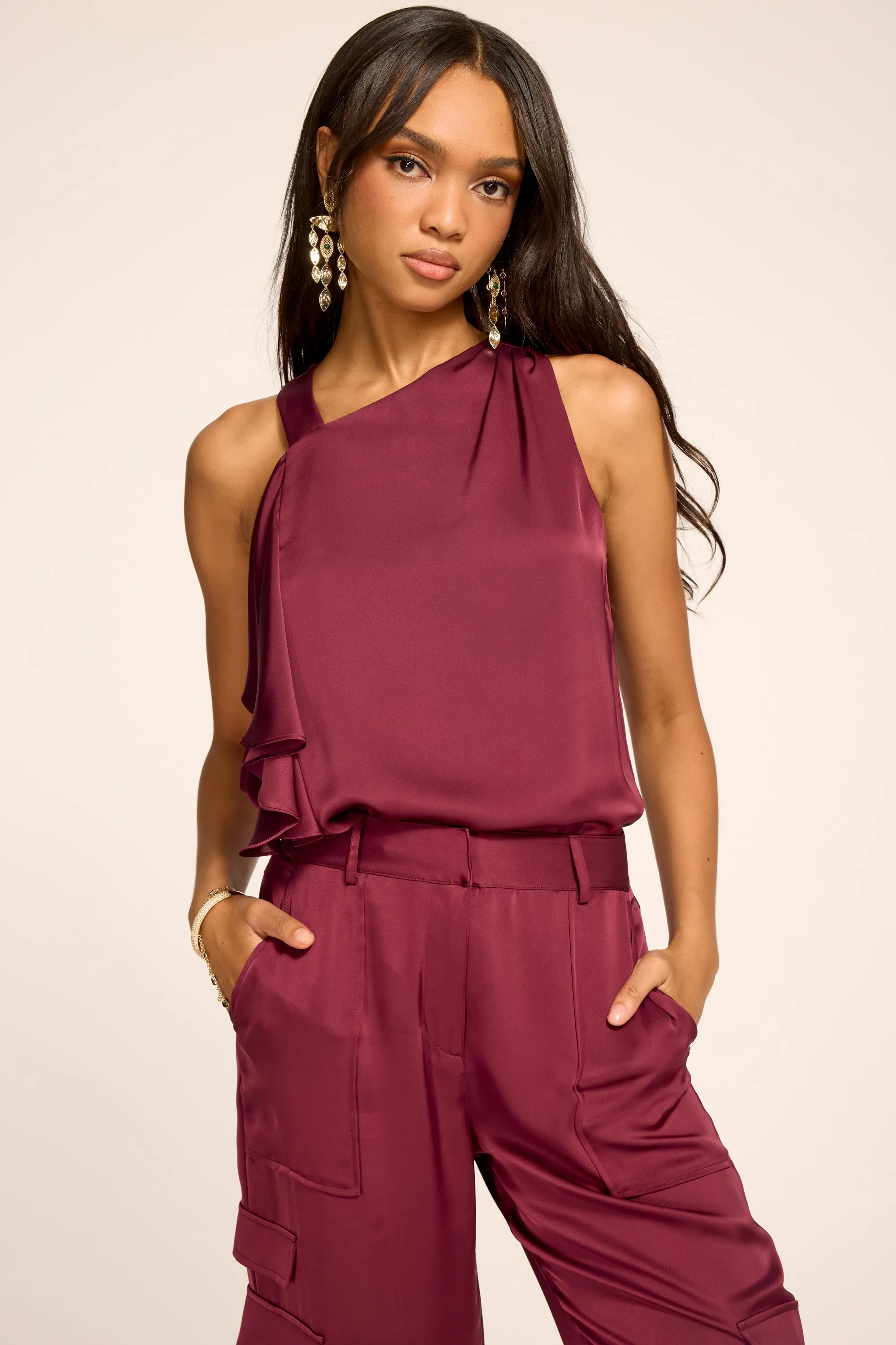 Danielle Asymmetric Ruffle Top sold by Ramy Brook product image thumbnail 3
