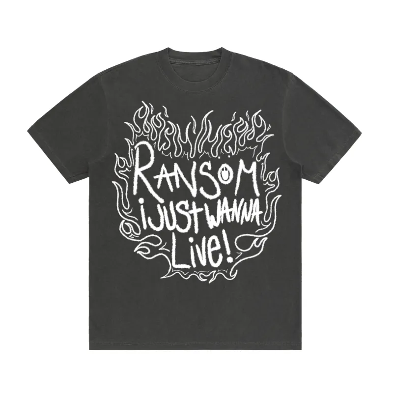 I JUST WANNA LIVE TEE (GREY) sold by Ransom