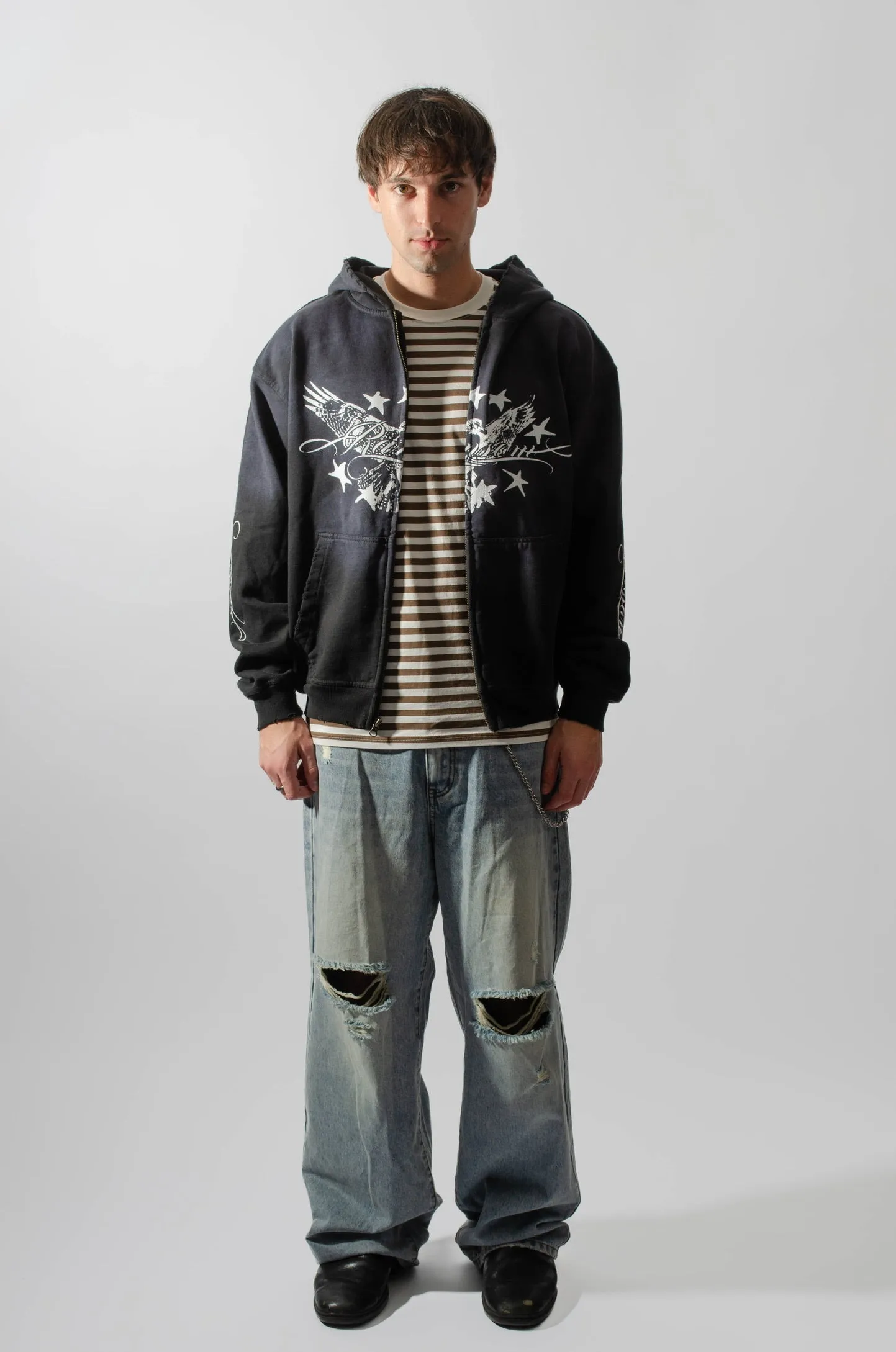 BIRD ZIP UP (FADED BLACK) sold by Ransom product image thumbnail 3