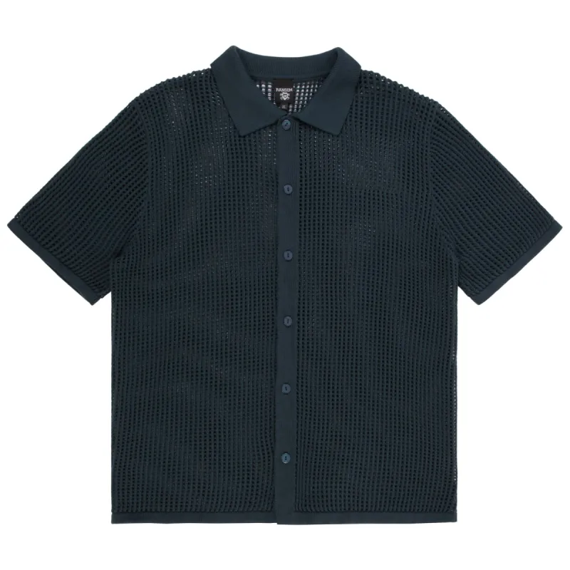 CROCHET BUTTON UP (NAVY) sold by Ransom