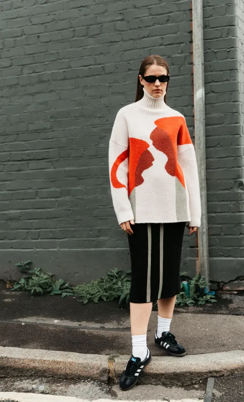 Cream Lily Flower Oversized Jumper sold by Rare London