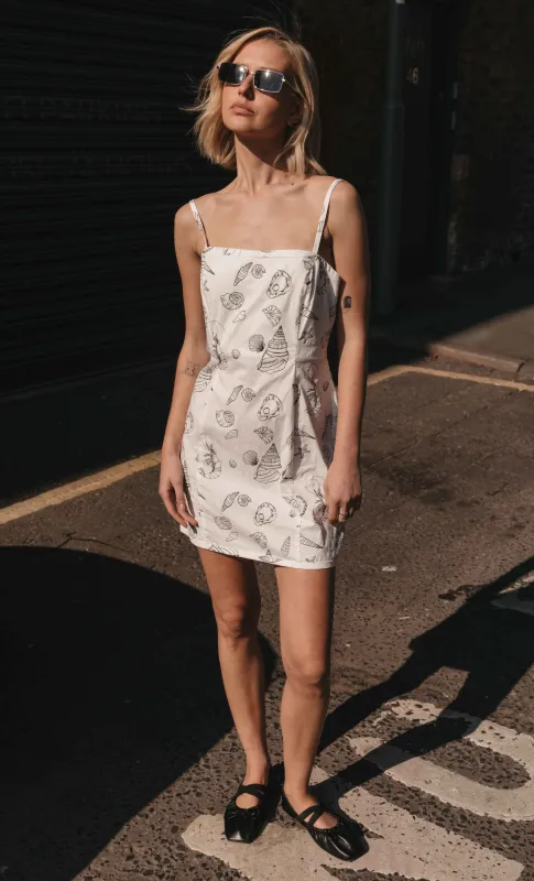White Seaside Print Mini Dress made by Another Girl