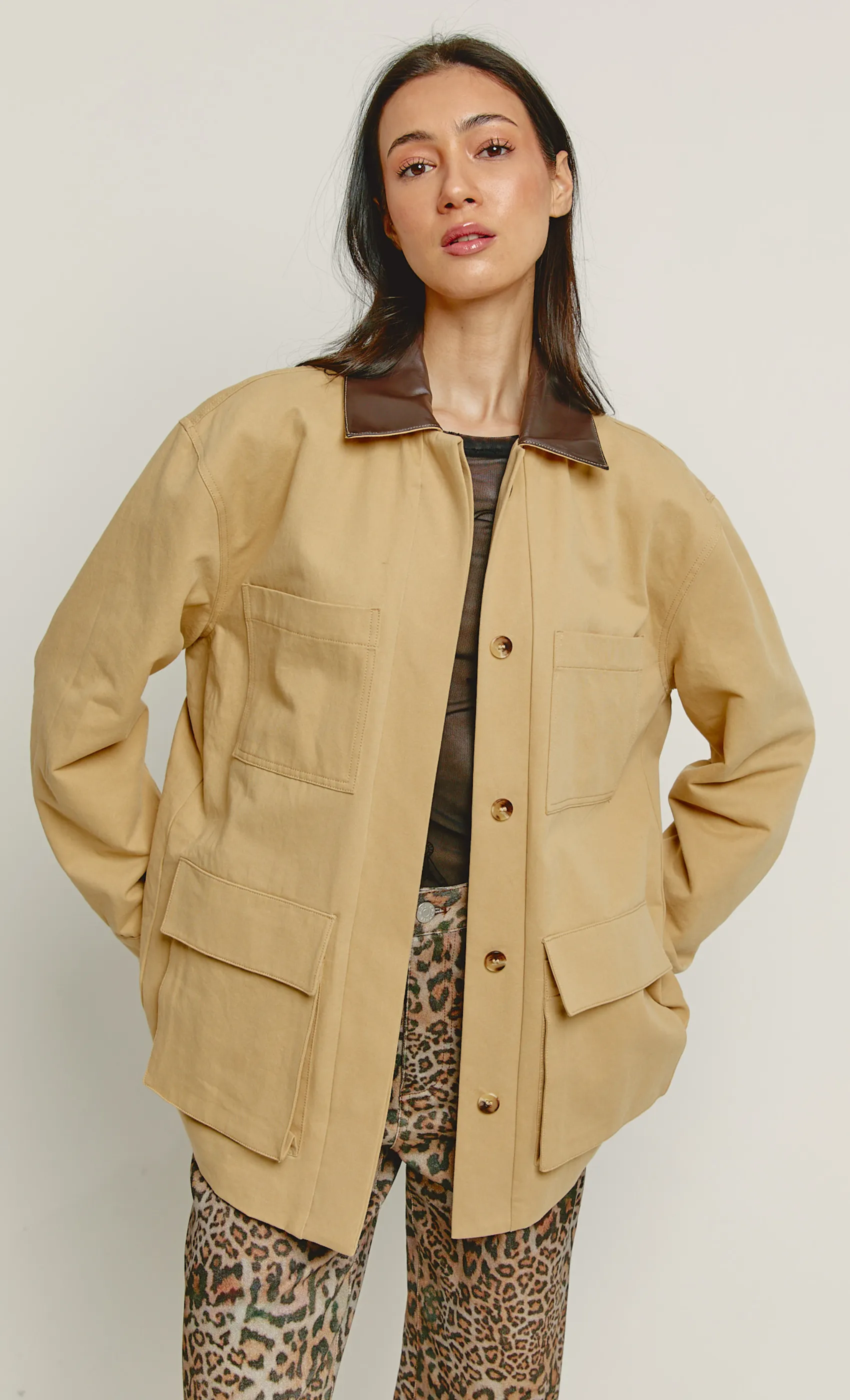 Beige Barn Jacket sold by Rare London product image thumbnail 2