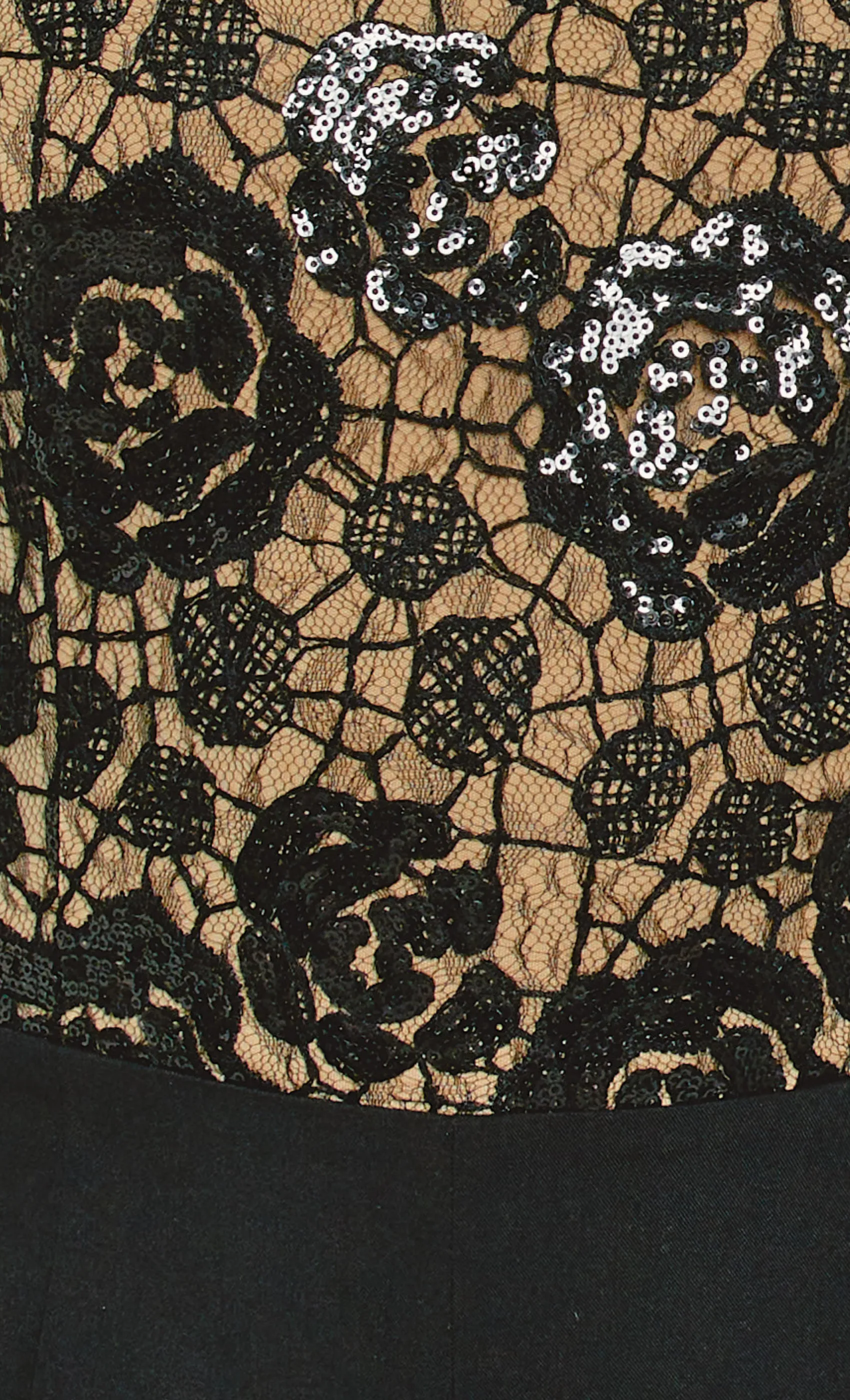 Black Sequin & Lace Jumpsuit sold by Rare London product image thumbnail 4