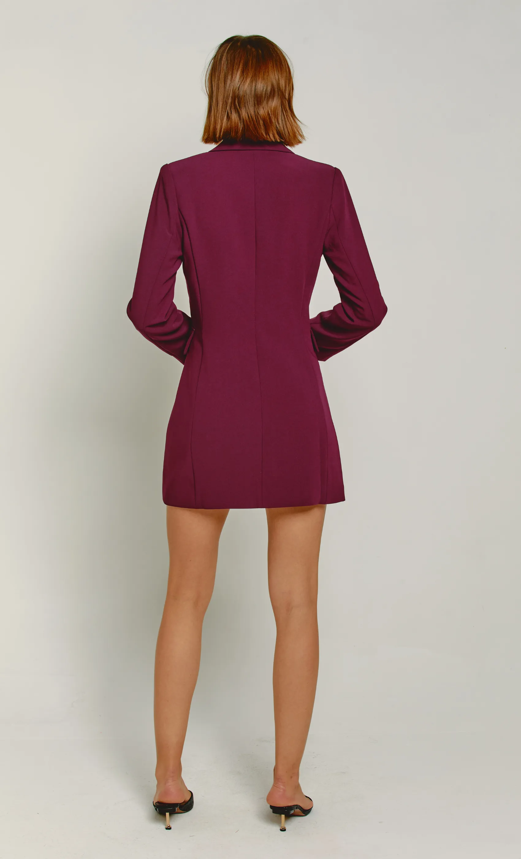Plum Double Breasted Blazer Mini Dress sold by Rare London product image thumbnail 3