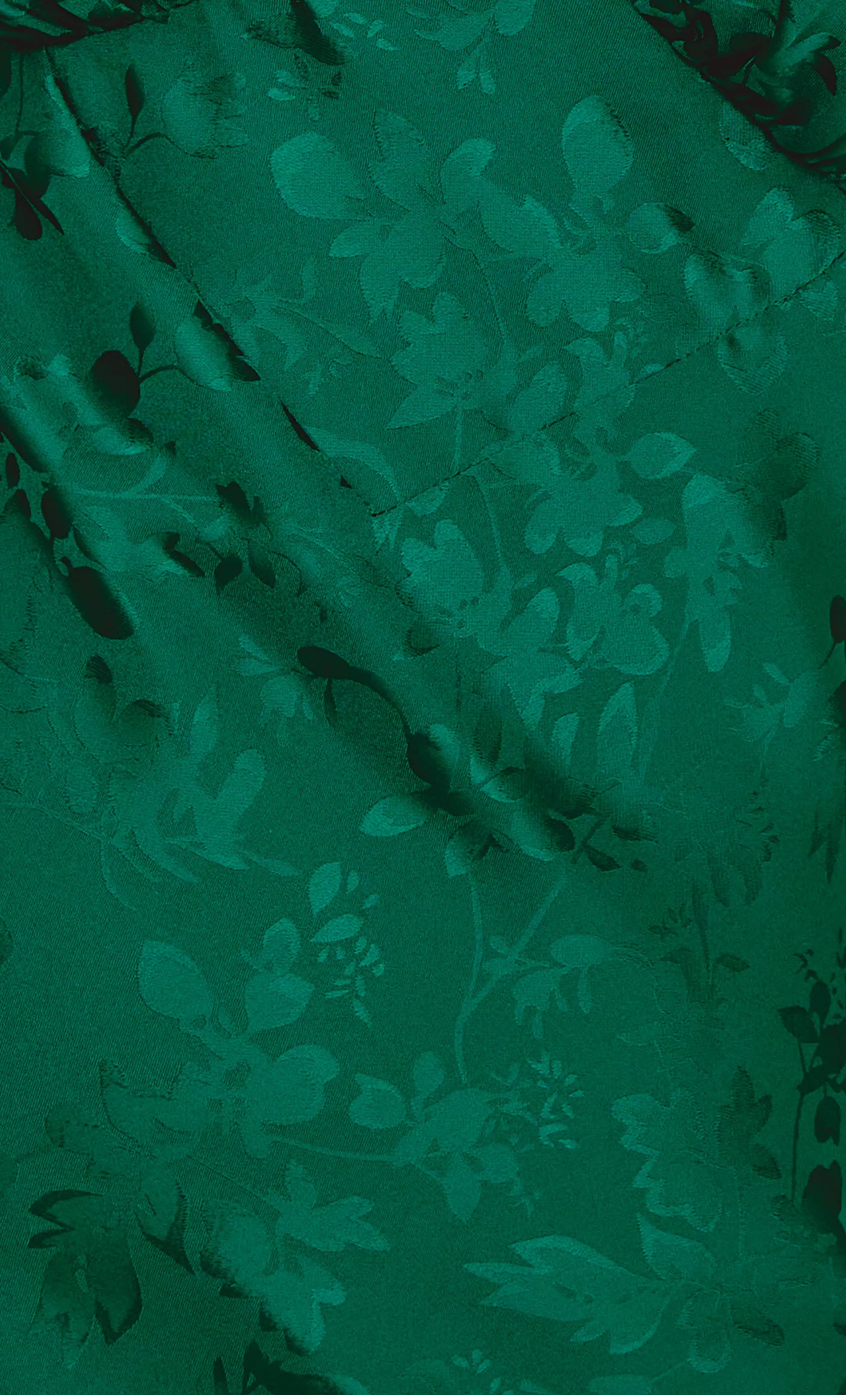 Emerald Satin Bias Maxi Dress sold by Rare London product image thumbnail 5