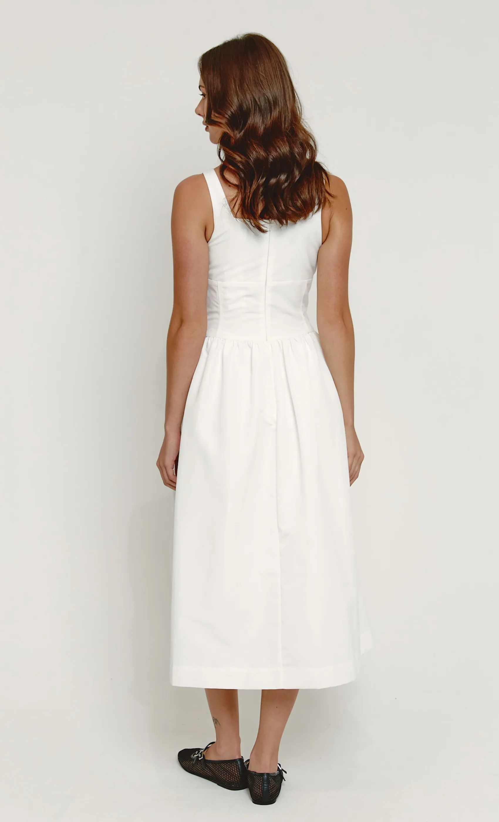 White Tie Front Detail Midaxi Dress sold by Rare London product image thumbnail 3