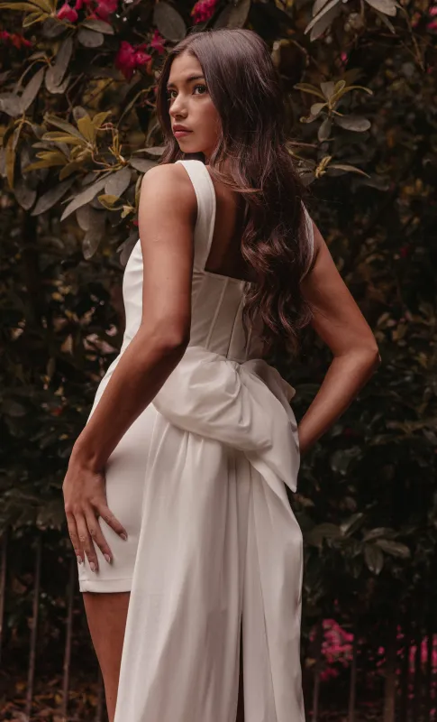 White Bow Corset Mini Dress sold by Rare London