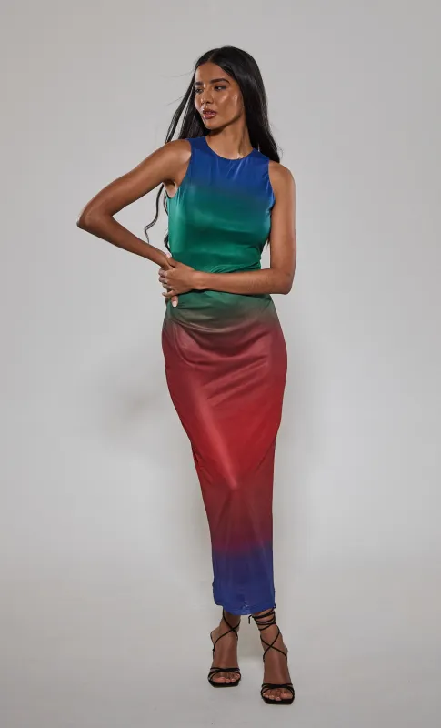 Ombre Blur Tank Maxi Dress sold by Rare London