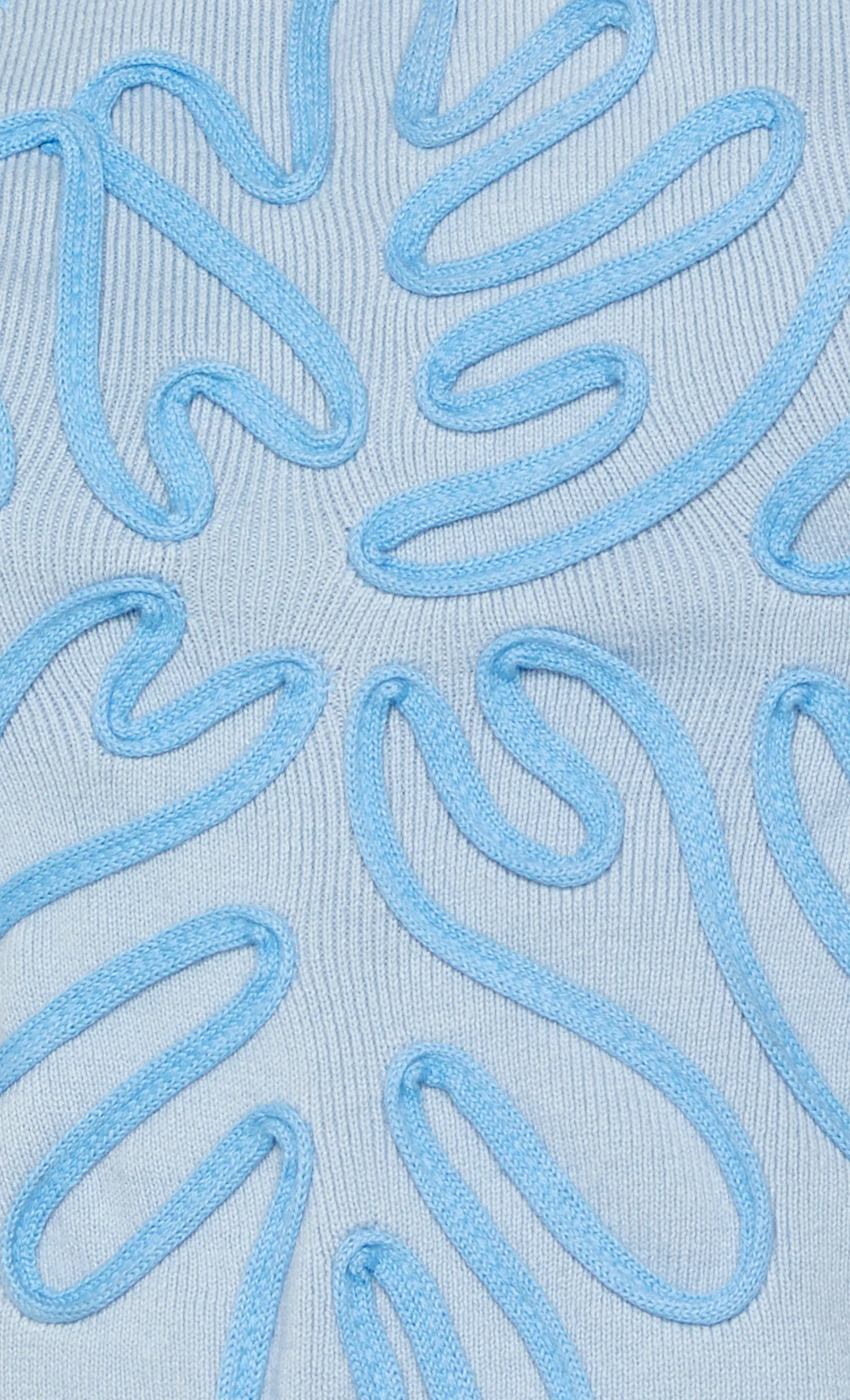 Blue Knit Handkerchief Halterneck Top with Embroidery sold by Rare London product image thumbnail 4